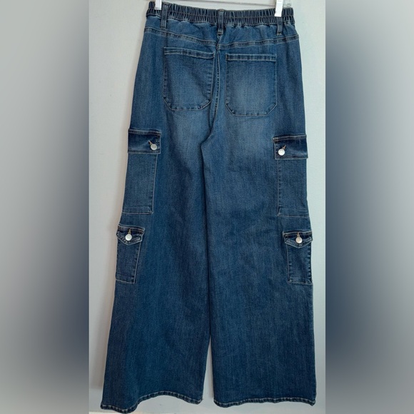🆕 No Boundaries Wide Leg Cargo Pants, Size Small - Picture 3 of 3